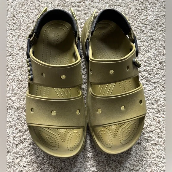 Crocs All Terrain Aloe Green with Black Trim Sandal Shoes  Men’s 10 - Picture 5 of 9